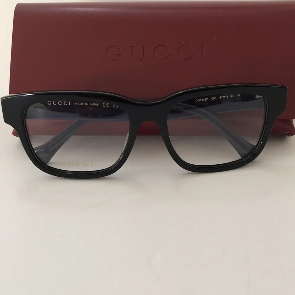 Gucci GG1303O 006  Black Square Acetate Eyeglasses